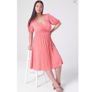 Lane Bryant Pink Puff Sleeve Sundress size 14/16
